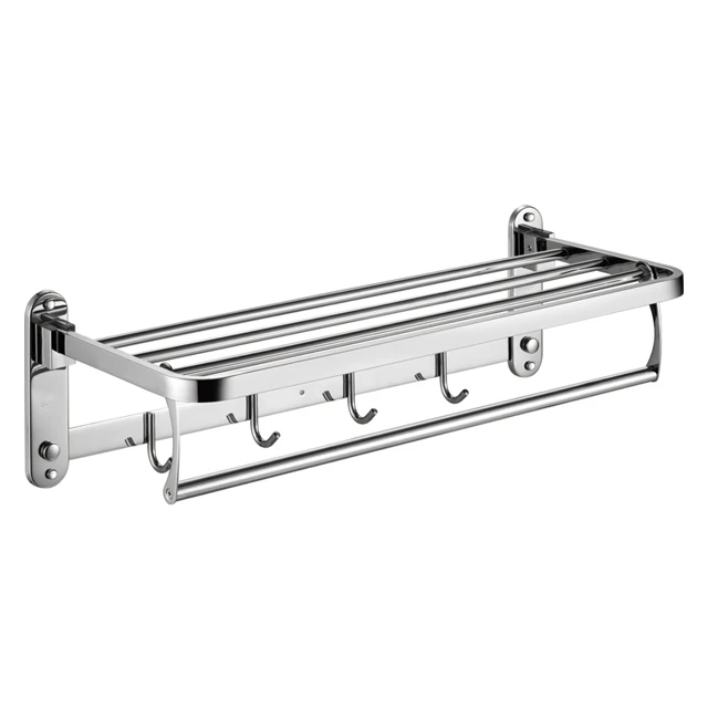 Bathroom accessory solid SS 304 stainless steel wall mounted towel rack holder towel bar