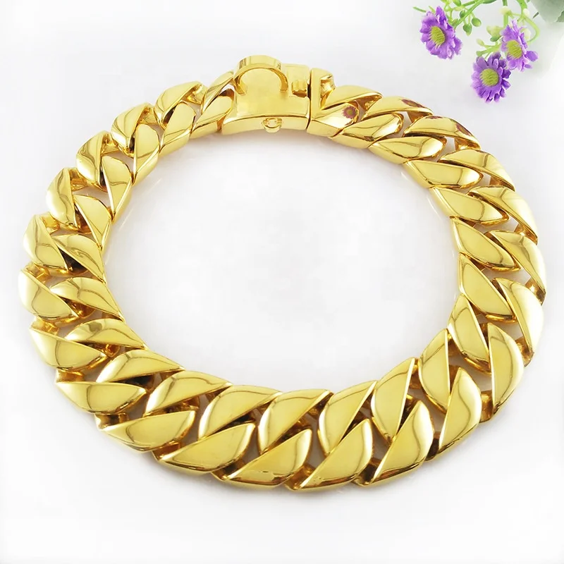 Bulk Discount Stainless Steel Casting Collar 32MM Bright Dog Neck Chain