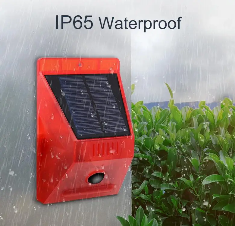 Upgrade Solar Alarm lamp With Remote Control Sound warning Strobe light