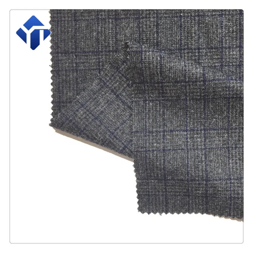 
200gsm and wool polyester cotton blend material check tartan plaid flannel fabric 