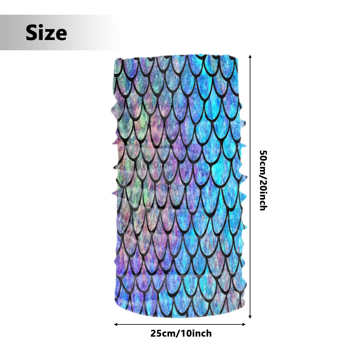 Premium Breathable Reusable Cloth Neck Gaiters Colorful Mermaid Scales Tube Bandanas Scarf Masks for Outdoor