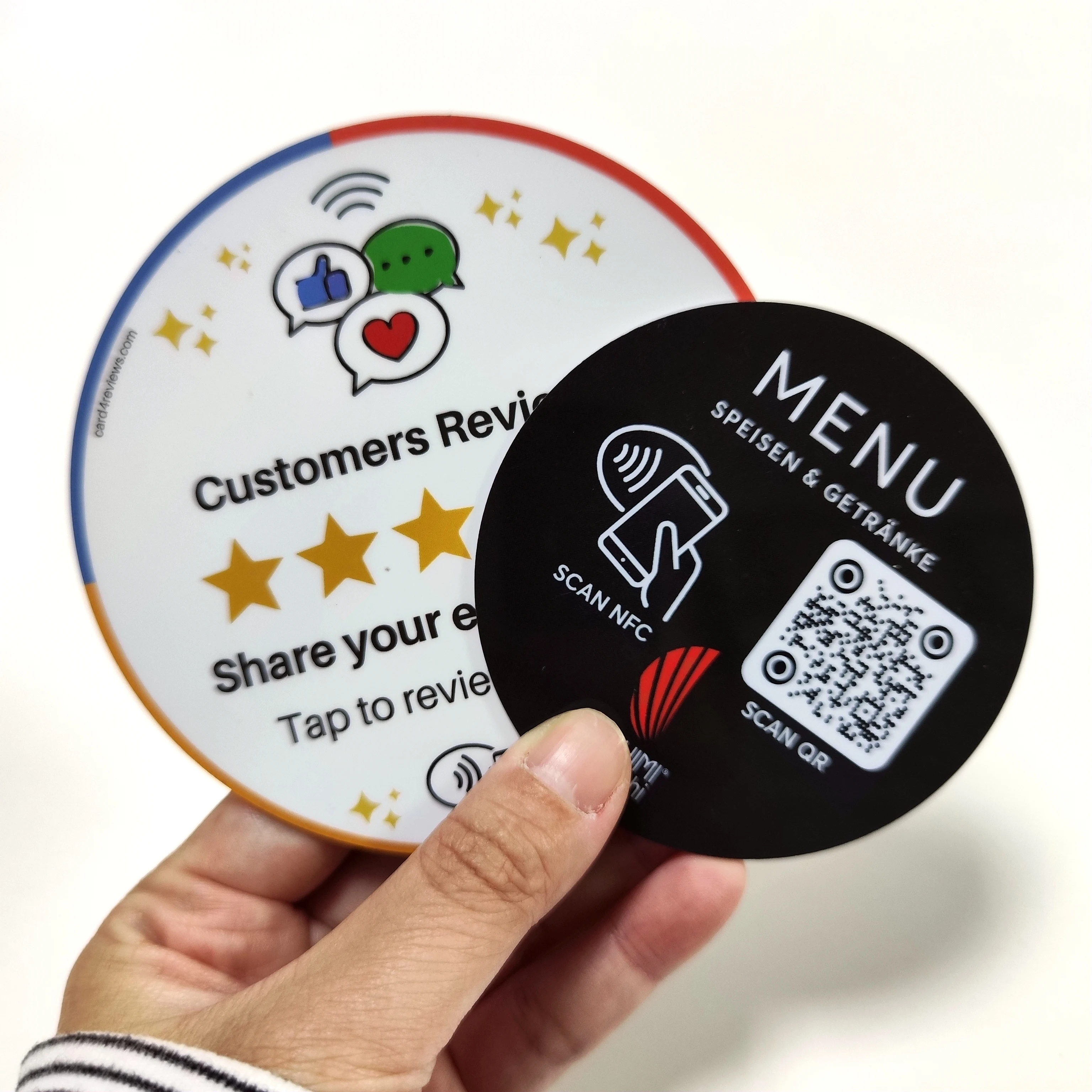 Custom Touchless Google Rating Tag NFC Smart Card Tag PVC Card With Chip NTAG215 For Restaurant Store