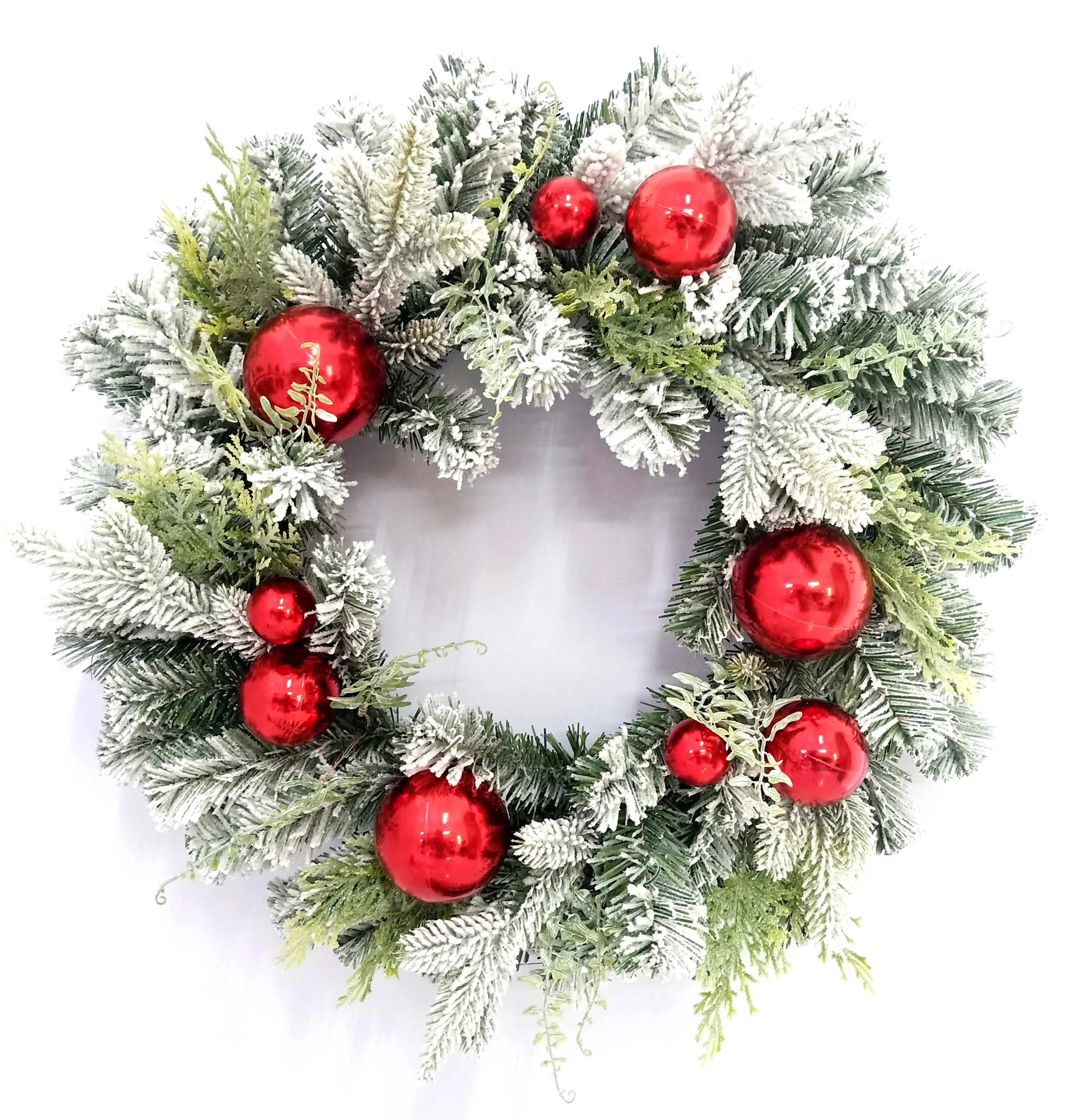 Оптовая продажа, искусственная проволочная рамка Win Young, Рождественский шар из сосны, большой цветочный венок из ягод, Декоративный Рождественский венок