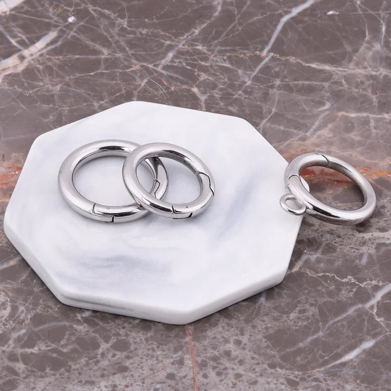 VEROMCA 30/31/35mm High Quality Stainless Steel Round Key Opening Spring Ring Hardware case Clasp