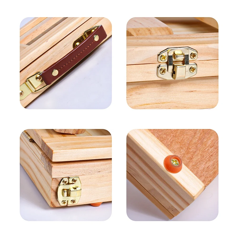 2020 Hot Sell High Quality Professional Artist Easel Wooden Folding Mini Table Top Easel With Storage Box
