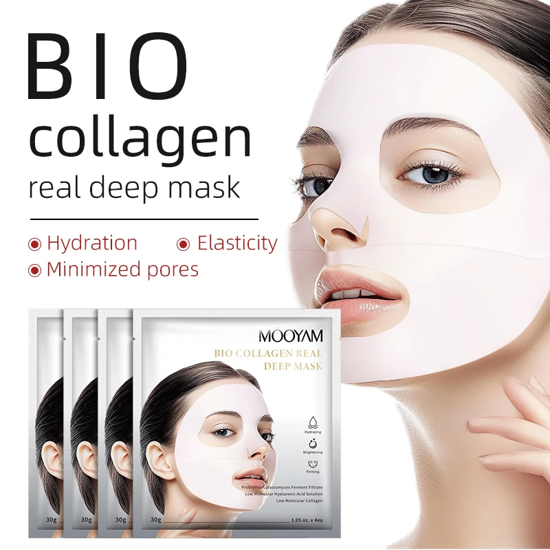 4pcs/box Korean Moisturizing Skin Care Hydrogel Facial Mask Beauty Face Masking Sheet Bio Collagen Crystal Facial Mask