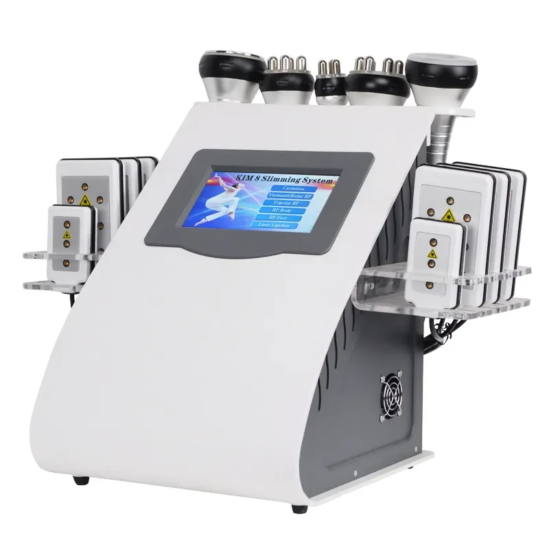 Low Price KIM 8 body slimming system 6 in 1 Liposlim rf vacuum body liposuction ultra lipocavitation 40K cavi machine