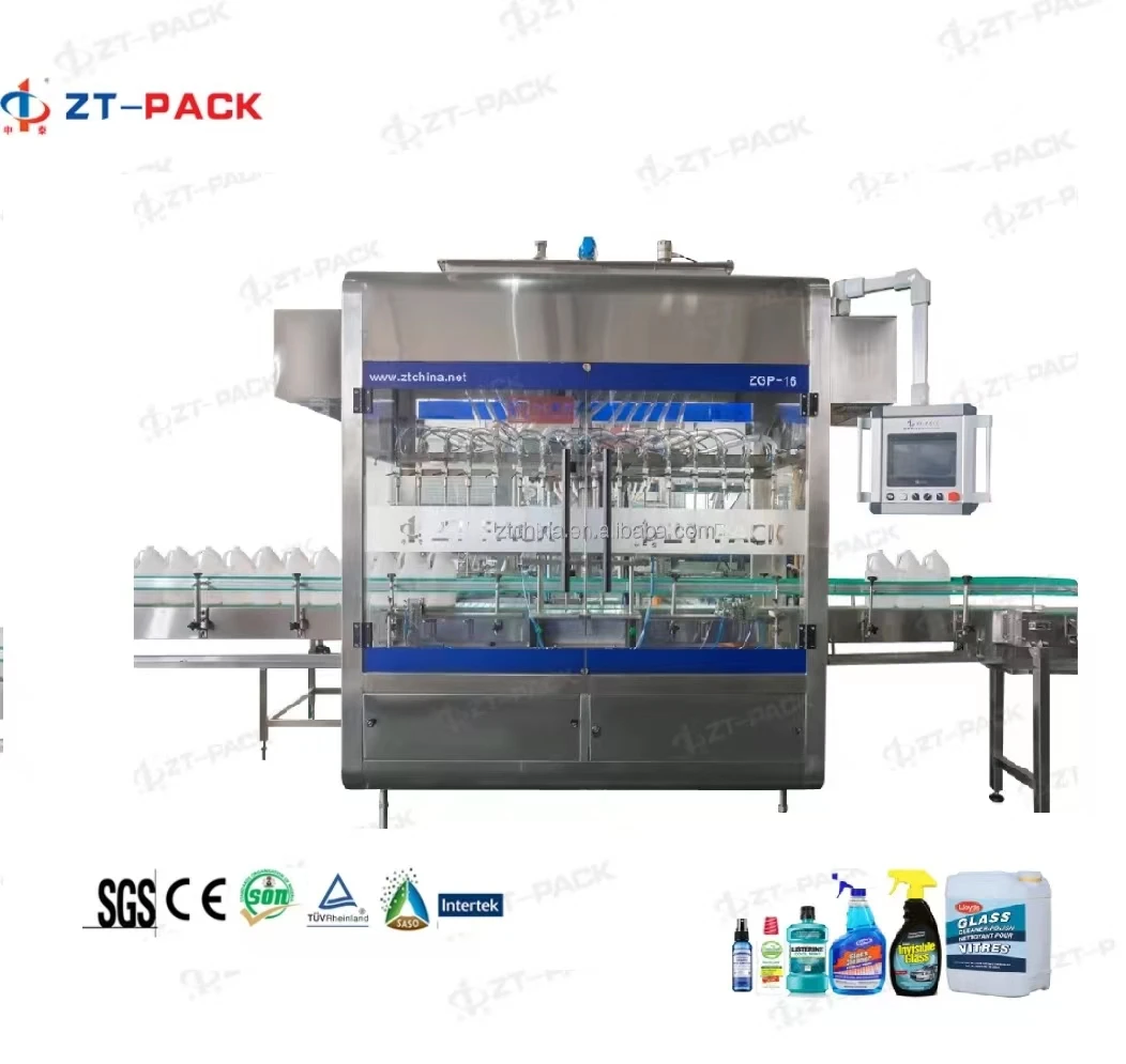 Good manufacturer direct sale full auto antiseptic EC SL gravity liquid 500-5000ml bottle filling machine