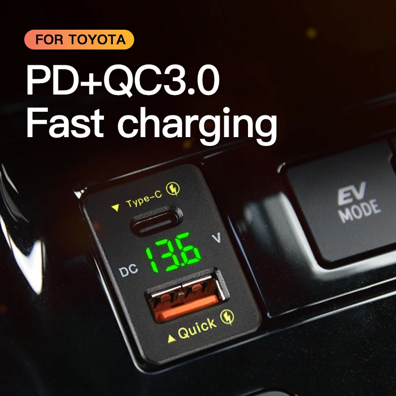 Оптовая продажа Usb-телефон автомобильный автобус Toyota PD Type C USB розетка 12 В мобильный телефон автомобильное зарядное устройство