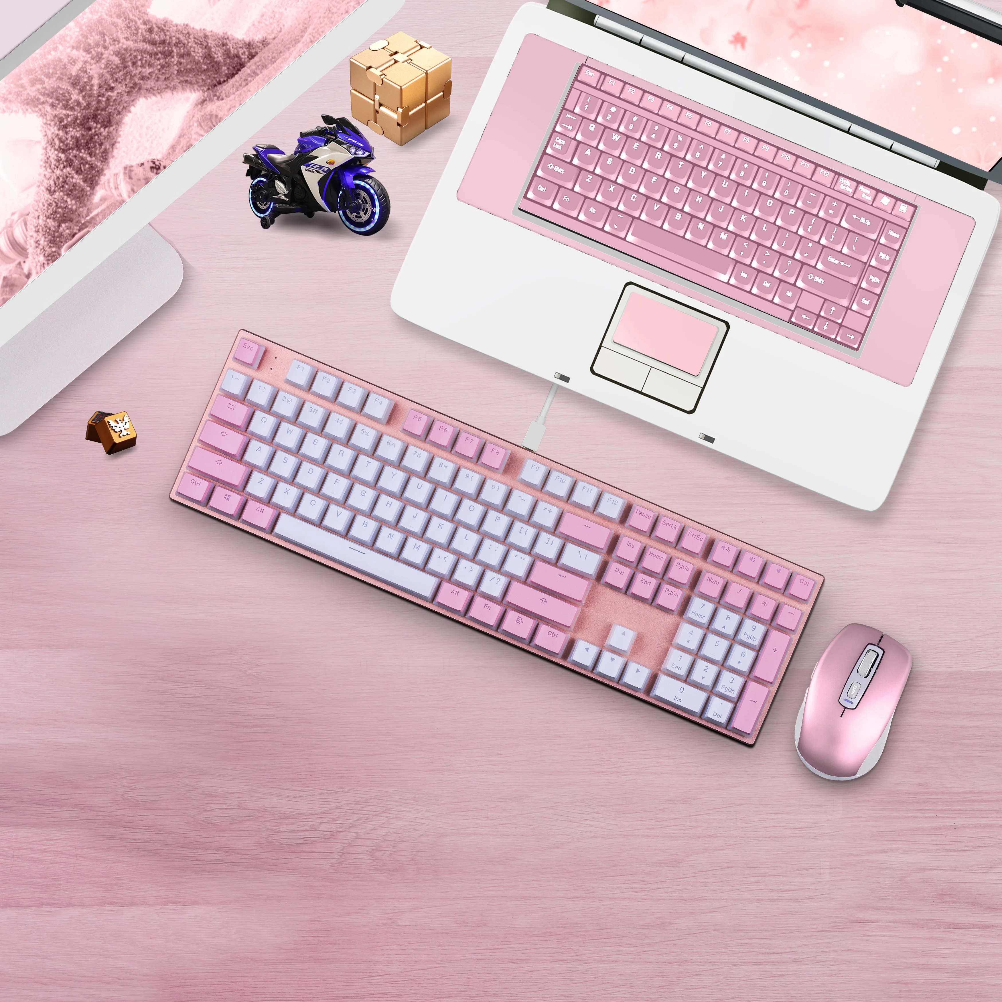 2021 New Design Mechanical Keyboard Gaming Musical with PBT Pudding Keycap