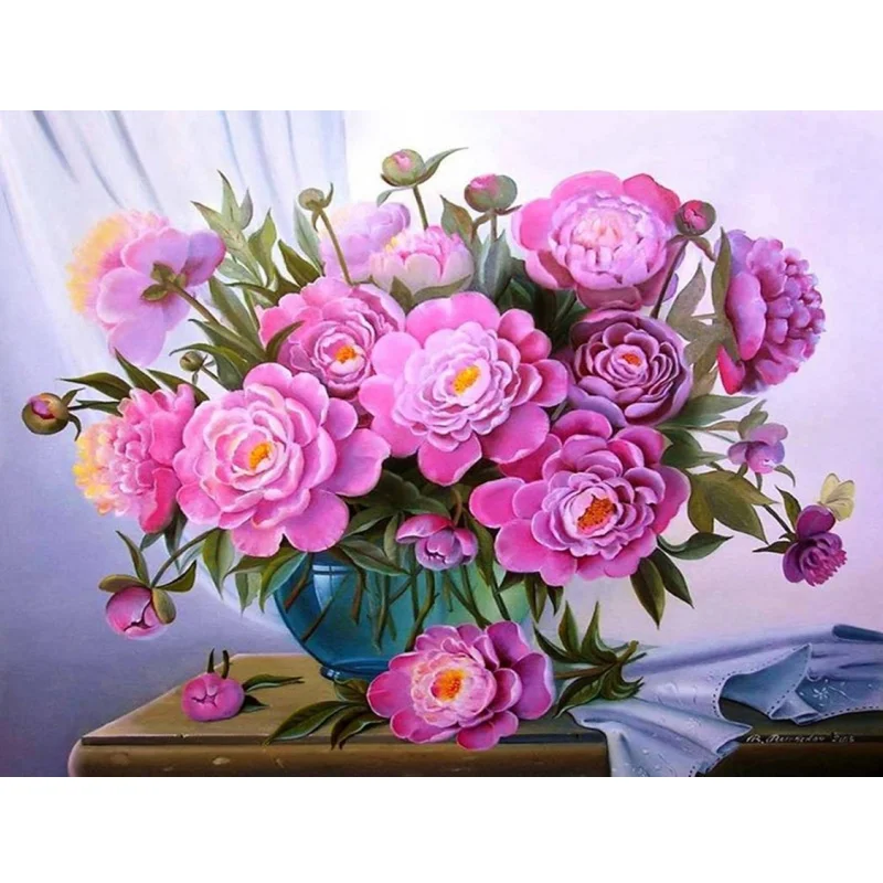 Embroidery Diamond Painting Art Kit  Floral Wall Mural Full Round Rhinestone Drill 5D Diamond Painting Kits for Thanksgiving Day