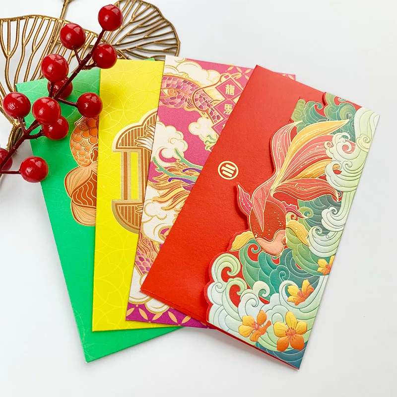 Luxury Custom Made Luna New Year Gift Wedding Hong Bao Lucky Money Ang Pow Wallet Cute Red Packet Envelope Manufacturer