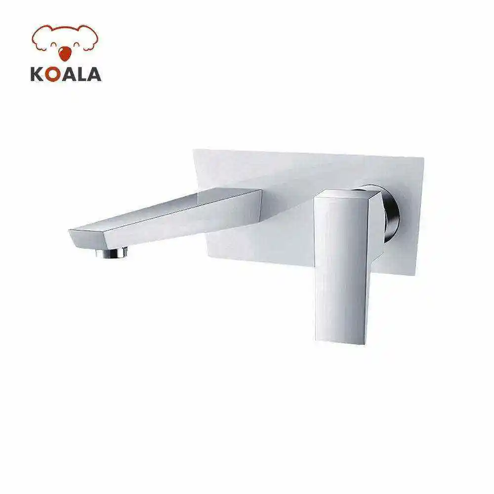 Modern Workplace Bath Tub Fitting Brass Single Handle 35mm Square Wall-mounted Water Taps Faucet