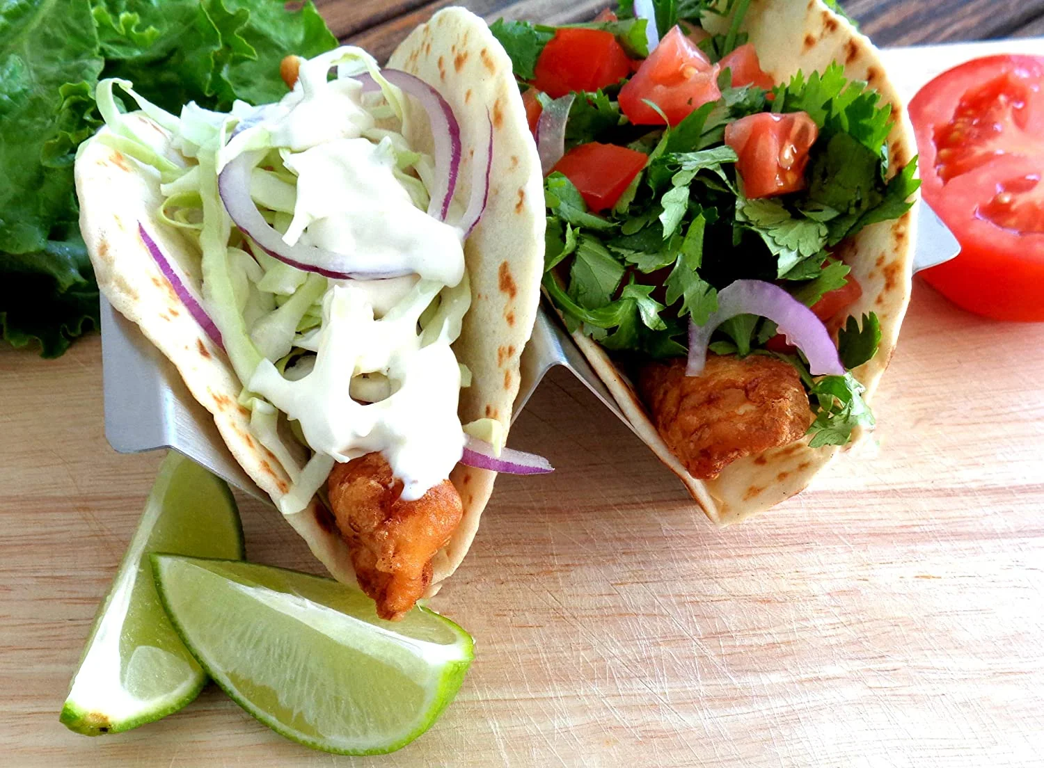 Stainless Steel Taco Holds Trays  for 2/3 Tacos ,Corn Tortilla Taco Plates Stand Up Holder Oven and Grill Safe