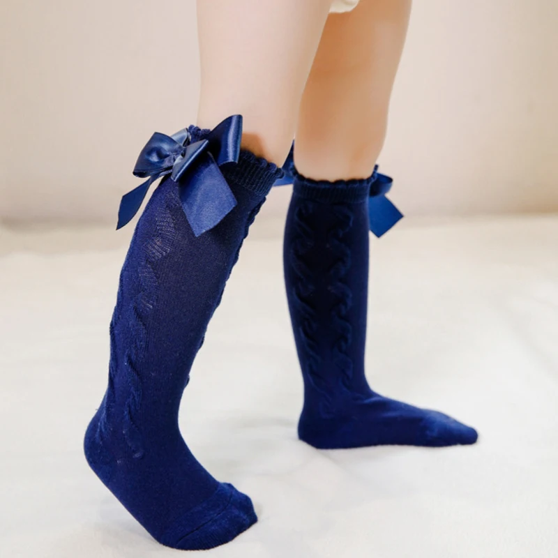 Детские весенне-осенние носки с двойным бантом