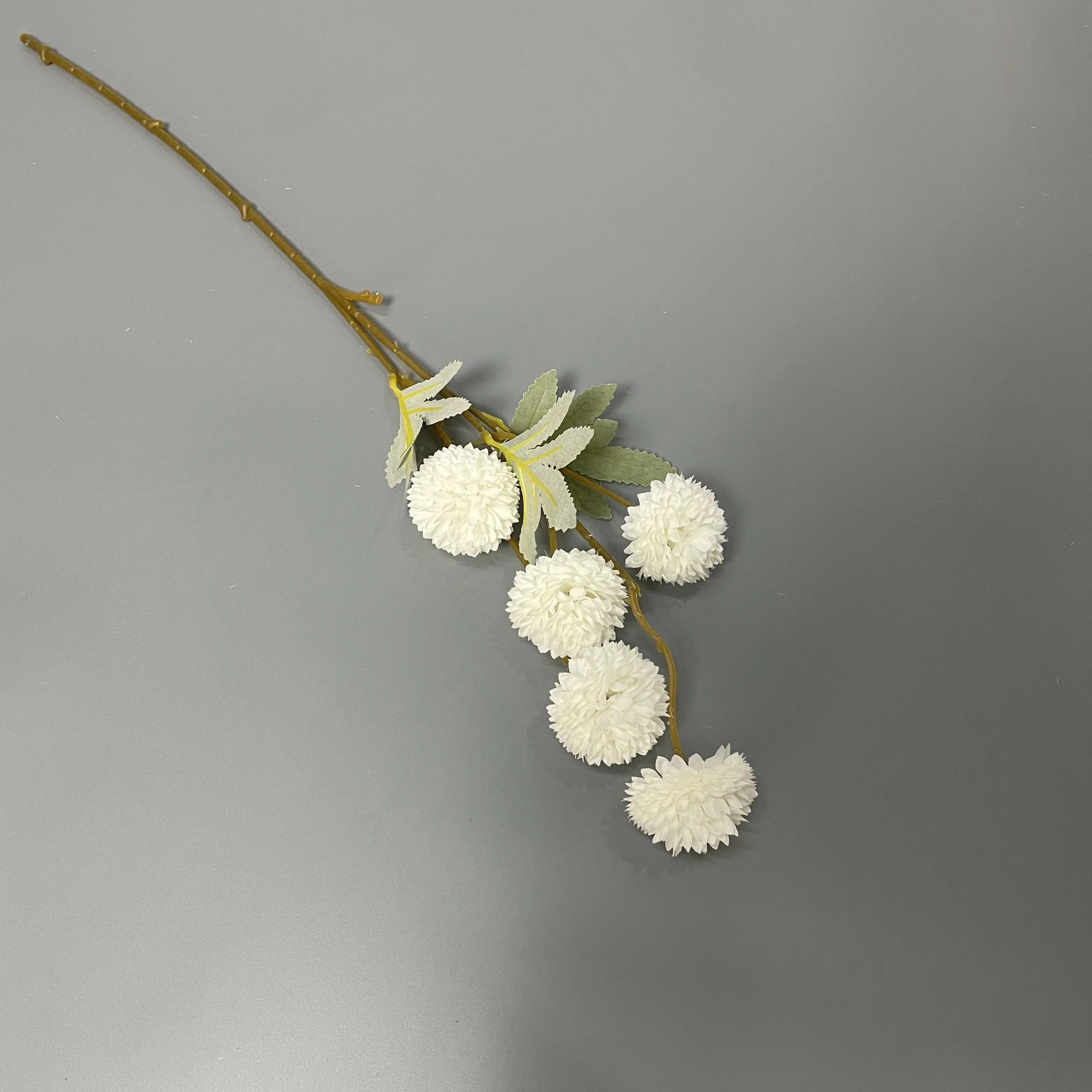 Interior Floral Decorative Wholesale Small Faux Pompon Chrysanthemum Dandelion Artificial Silk Kiku Flower  Customize