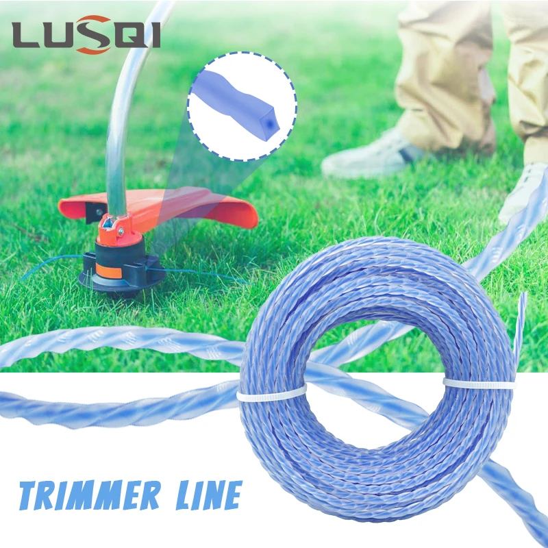 Аксессуар для газонокосилки, 15 м * 3 мм, нейлоновая линия триммера для травы, спиральная форма, режущий трос для травы