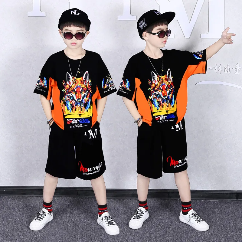Baby Boy T Shirts For Children Clothing 2021 Brand Summer Clothes boy Short Sleeve wolf Print Cotton Kids Tee Shirt