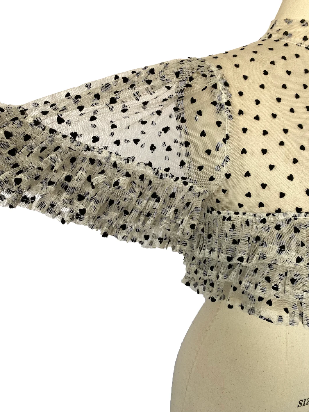 
Sexy French wavelet dot mesh chiffon blouse 