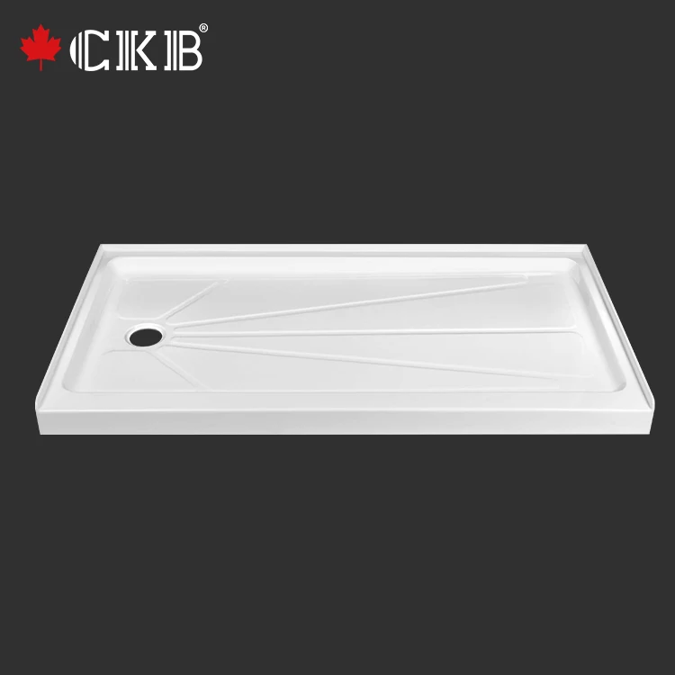 5 Years Warranty Low MOQ Single Threshold With Antislip Bathroom Rectangle White ABS Shower Tray