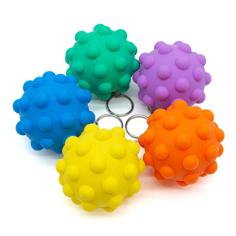 Factory 3D Push Bubble Popper Pop Fidget Toy Stress Ball Elastic Stress Sensory Balls Kid Decompression Squeeze Cube Rainbow