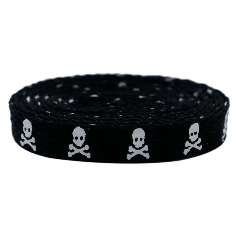 Weiou Manufacturer Shoe Accessorize High Quality Polyester Skull And Crossbones Printed Shoelaces Match jumpmans Shoes
