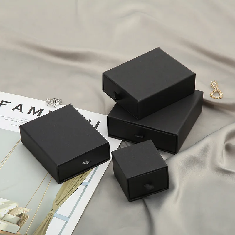 Drawer jewelry box jewellery packing box ring earring pendant necklace bracelet storage carton custom logo jewelry packaging box