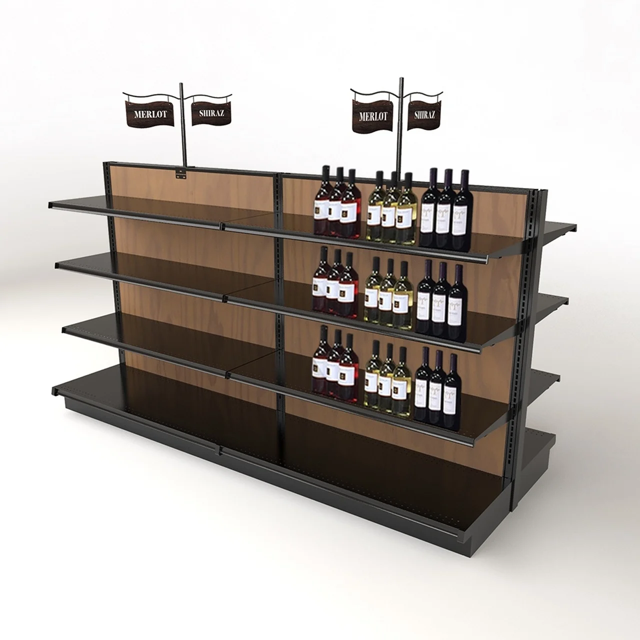  High Selling Luxury Barrel Wine Rack For Supermaket With Light Holer