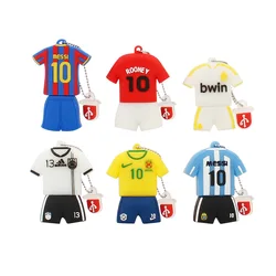 Promotional Factory Football Team 100% Real Full Capacity USB Flash Drive 512MB 1GB 2GB 4GB 2.0 Sport Jersey Shaped For Students