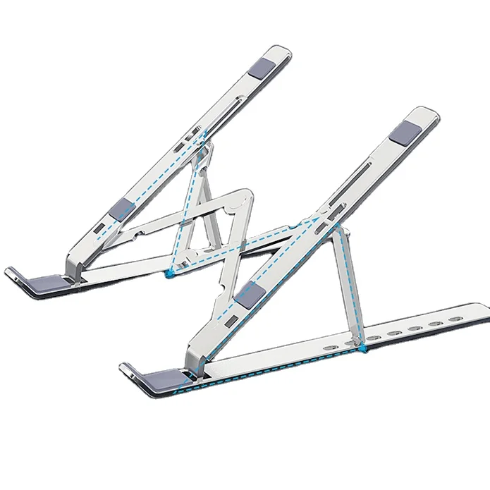 Multi Gear Simple Design Height Adjustable Tablet PC Stand Holder Metal Flat Computer Folding Laptop Stand