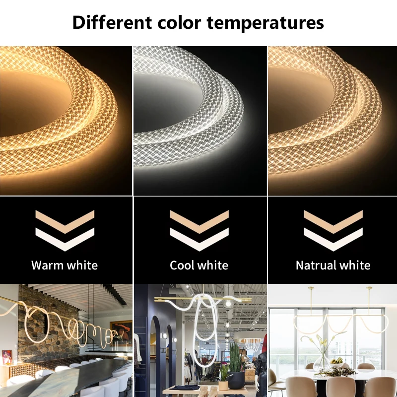 360 degree luminous round tube LED flexible silicone light 360 single white neon strip soft IP67 indoor tape strip light