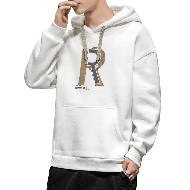 Мужской свитер с капюшоном, утепленный свободный Универсальный Повседневный модный свитер с капюшоном для осени и зимы, 2021