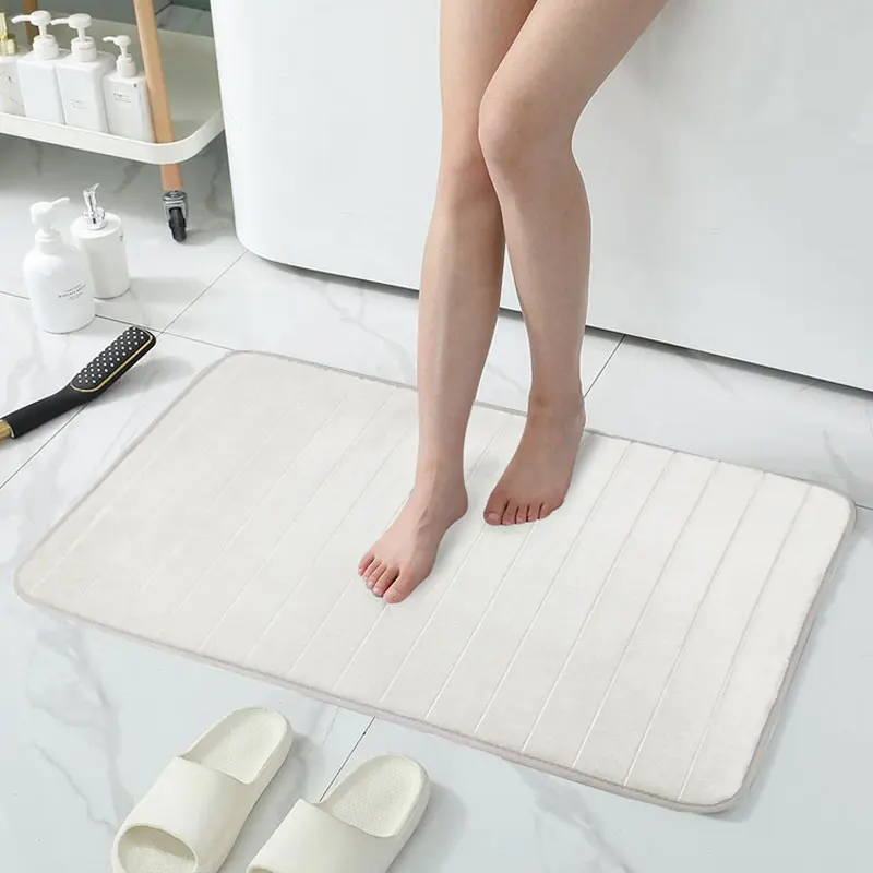 Wholesale Cheap Bathroom Comfort Non-Slip Mat Soft Wool Absorbent 100 Cotton Bath Mat For Shower Floor Drying Mat