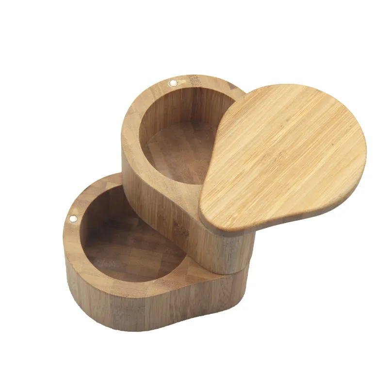 Household Kitchen Seasoning Bottle Bamboo Magnetic Rotating Spice Jars