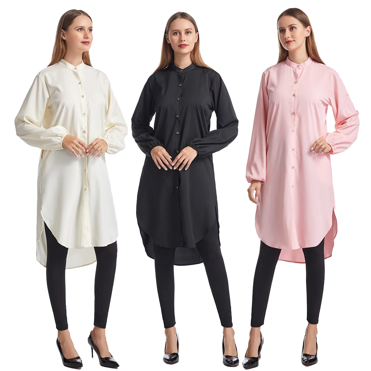 Cheap Muslim Dress Dubai Women Long Casual Blouse Long Sleeve Shirt
