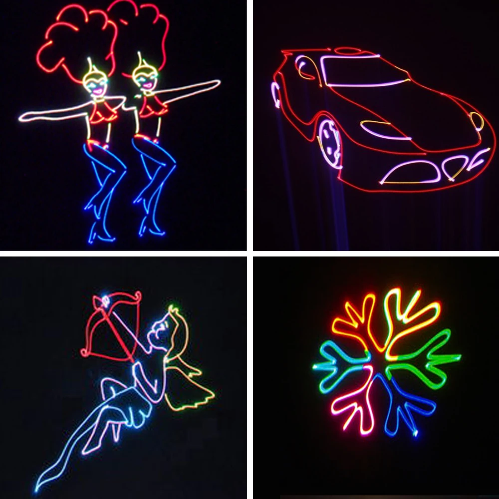 Smart APP Control 3W RGB Animation Laser Light 3D Laser Projector Events Nightclub Rgb Laser for dj Disco Lazer