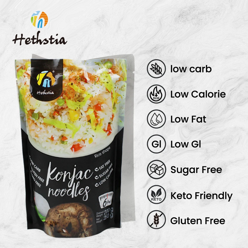 Low Calories Low Carb Gluten Free Vegan Keto Halal Instant Pure Konjac Rice