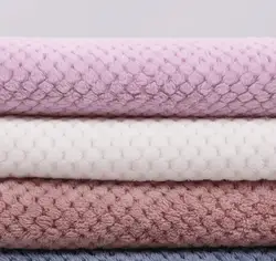 Hot selling Super Soft Warm solid Flannel jacquard Fleece pop corn fabric