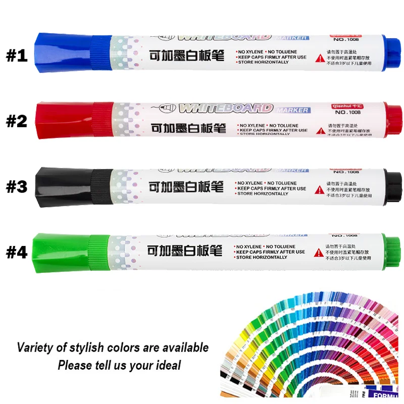 Customized Logo Office Whiteboard Marker Pen Colorful Non-Toxic Dry Erase Ink Refillable Refillable Marker for Promotions