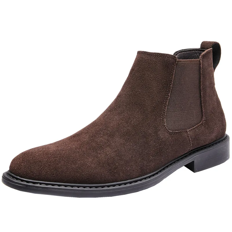 Martens for men leather high-tops suede ankle boots suede frosted Chelsea boots for men