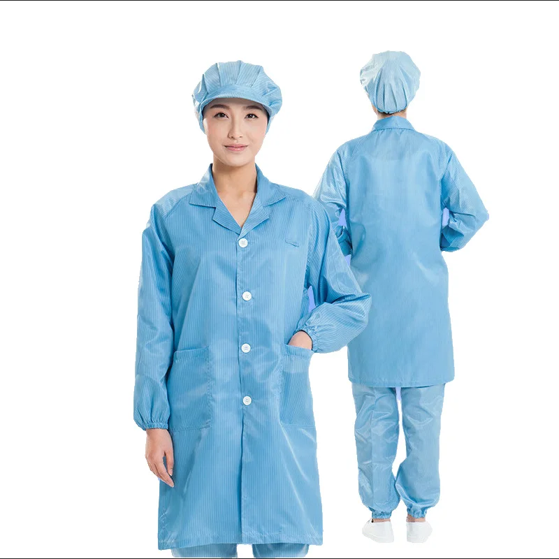 online sale custom lab coat cheaper esd working clothes antistatic esd overcoat cleanroom antidust clothing