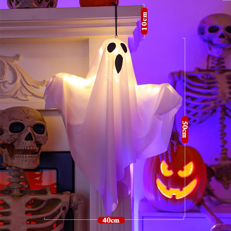 Wholesale Halloween Dress up Glowing Hanging Battery Operated Ghost Party Decoration