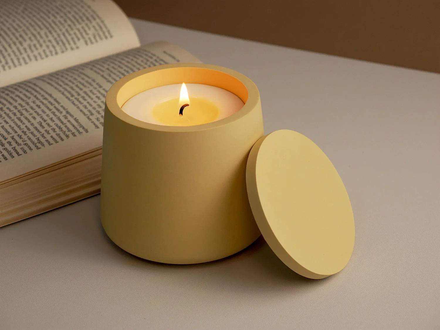 DIY Cement Cup Trapezoidal Jar Gypsum Candle Cup Silicone Mold Candle Jar Silicone Mold With Lid