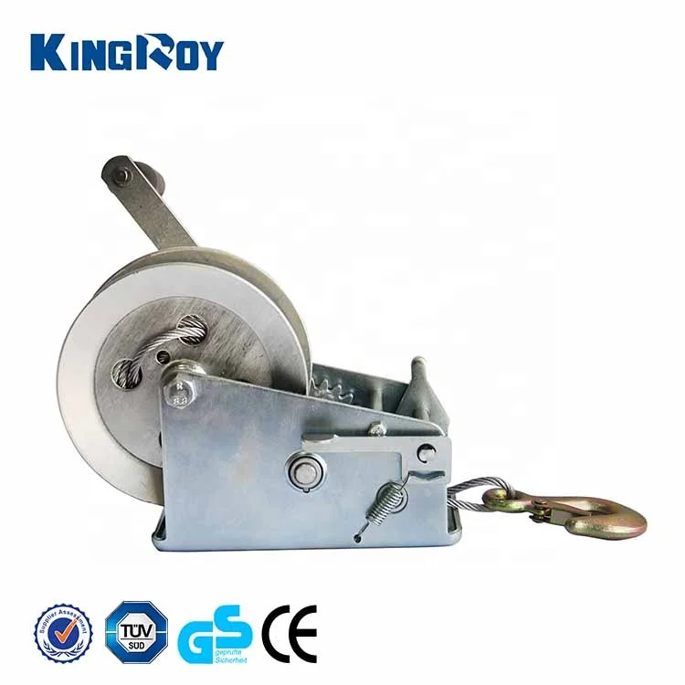 KingRoy 2000lbs portable wire rope pulling manual hand winch cable pulling winch boat trailer winch