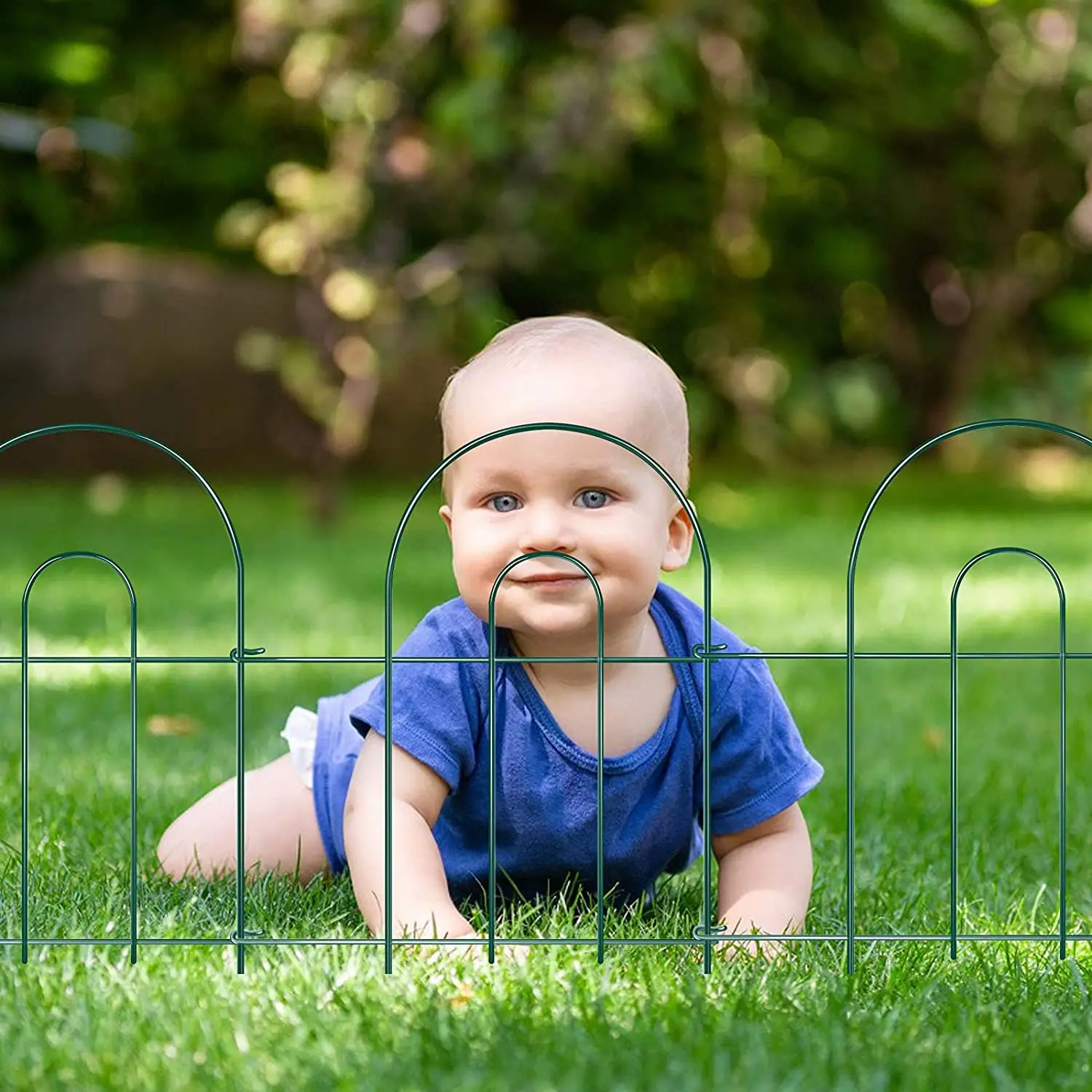 Pack of 12 small fences for gardens metal Animal Barrier decorative flower garden fencing 24 Inch x17 Inch fence for garden