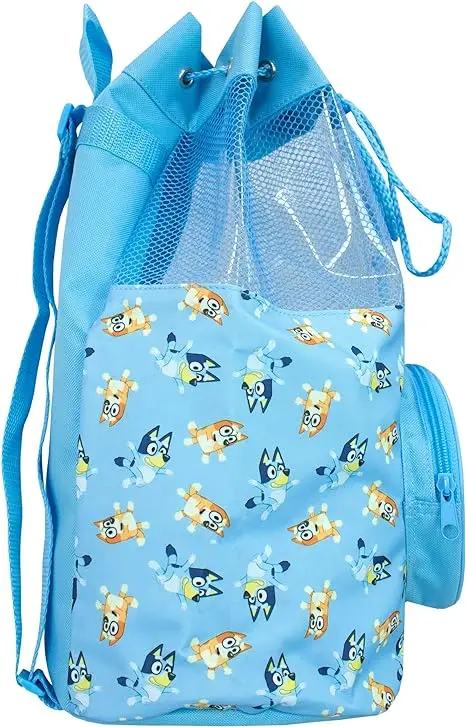 Kids String Bag Backpack Swimming Bag Kids Beach Pool Swim Drawstring Backpack For Boys Or Girls Blue