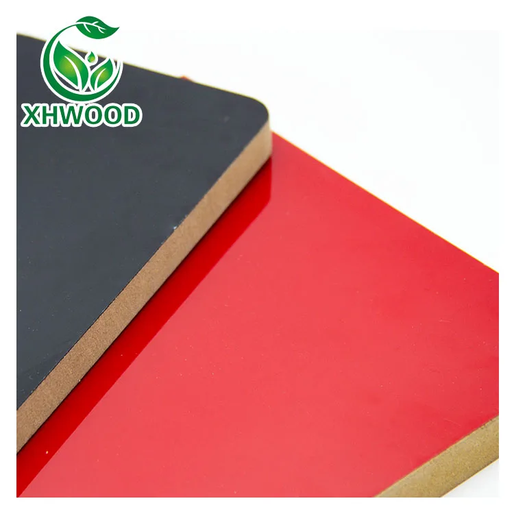 XHWOOD High glossy PET melamine film melamine MDF melamine faced laminated MDF for sale