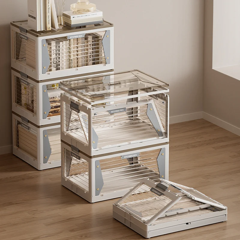 Wholesale Plastic Have Five Opening Door Stackable Storage Container Plastic Foldable Storage Box