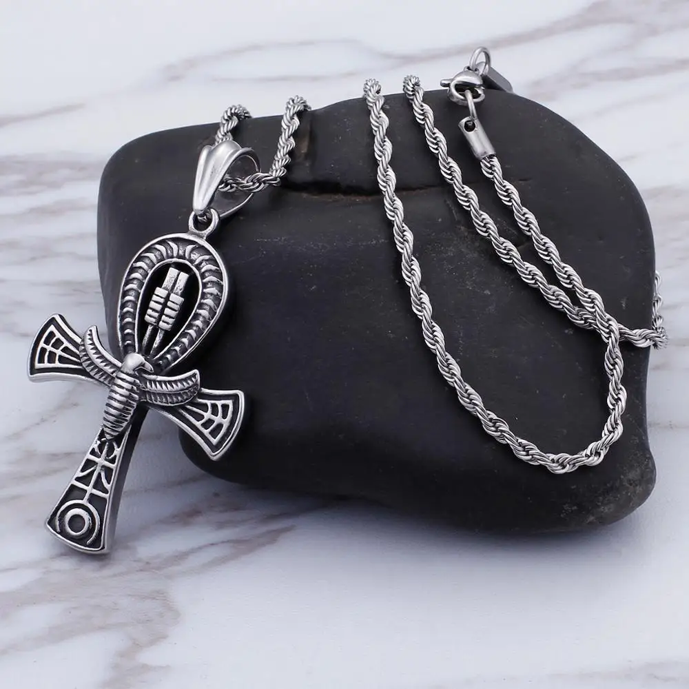 KALEN Vintage Stainless Steel Eagle Cross Pendant For Men