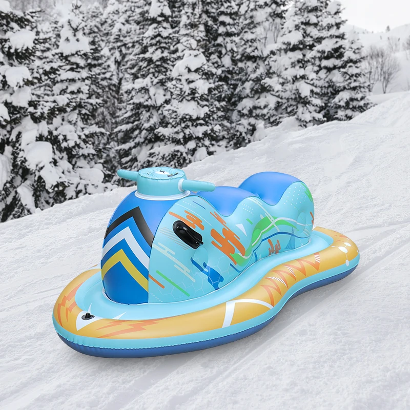 Inflatable Snow Tube, Snowmobile Snow Sled for Kids and Adults, Heavy Duty Snow Toys for Winter Outdoor Activity for 2 Person